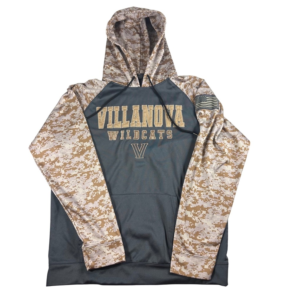 Colosseum Villanova Hoodie Mens XL Grey Camo Zip Outdoor NCAA Wildcats Jacket